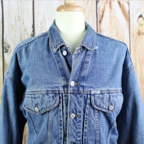 Guess Denim Jean Jacket Georges Marciano Large VTG - Picture 2 of 8
